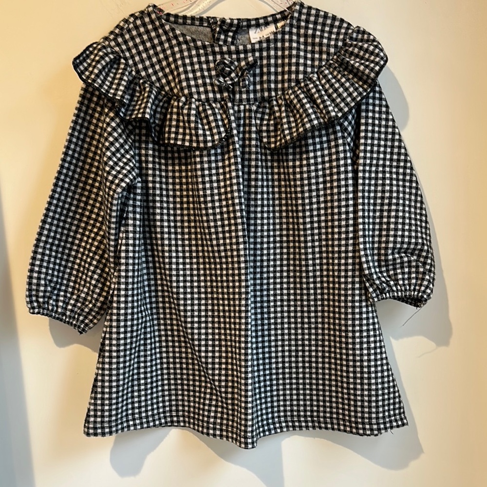 Zara Black and White Gingham Dress